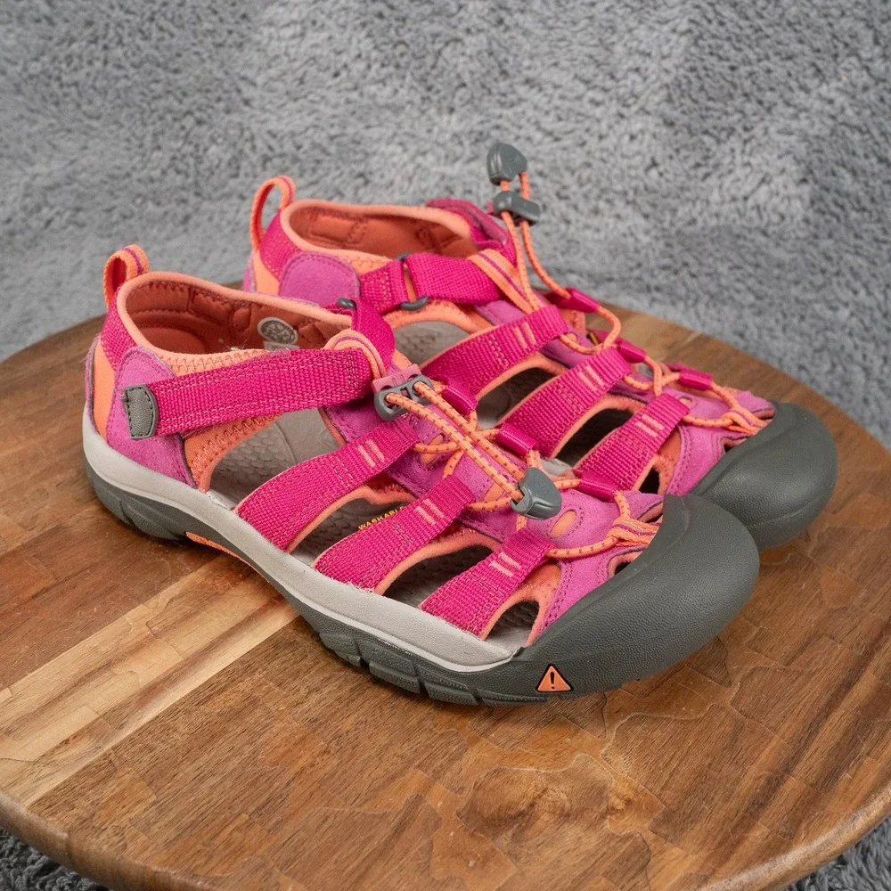 Keen Girls Pink Red Fisherman Big Kids Sz 5 Sandals Hook & Loop Outdoor